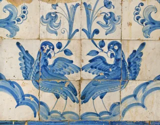 Decorative Panel Depicting Doves with Lilies in Their Beaks, Tarouca, Portugal